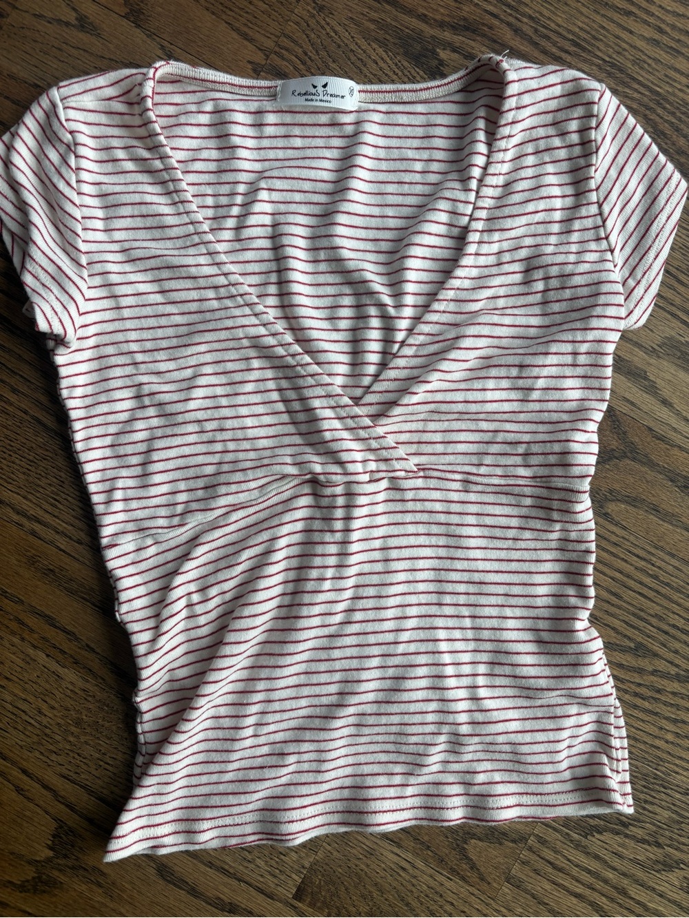 Red & white striped babydoll y2k